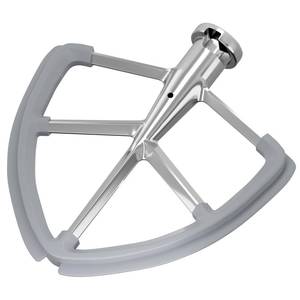 lot 4096 image: 6QT Stainless Steel Flex Edge Beater for KitchenAid Mixer Professional 6 Quart Paddle Attachment Compatible with Kitchen Aid Accessories KD2661X, KP2671X with Silicone Edges Scraper