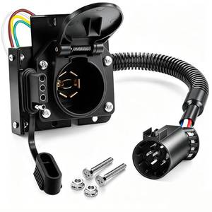 lot 4100 image: Seamaka 7 Way Trailer Plug,7-Way Blade and 4-Way Flat Trailer Wiring Adapter for Ford,Dual-Output 7 and 4 pin Truck Plug with Mounting Bracket for Truck RV