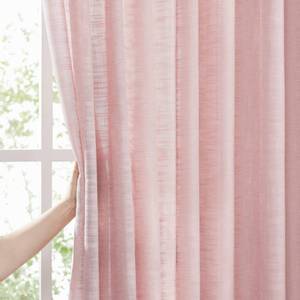 lot 4102 image: FMFUNCTEX Linen Semi Sheer Pink Curtains for Bedroom Living Room, Blush Pink Curtains 96 Inches Long Sheer Linen Textured Window Drapes Farmhouse Light Filtering 2 Panels Rod Pocket