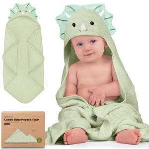lot 4103 image: KeaBabies Hooded Baby Towel for Newborn - Viscose Derived from Bamboo Large Baby Bath Towels with Hood for Boys, Girls, Toddler, Extra Absorbent & Soft Newborn Bath Essentials (Triceratops, Regular)