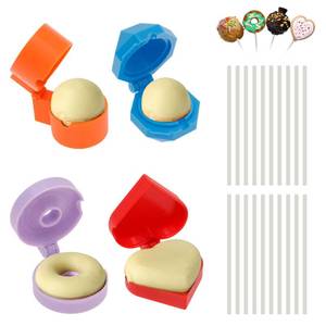 lot 4133 image: 4 Pcs Round Cake Pop Mold Shapes Press Set Reusable Round Cake Pop Mold Set for Home Baking Birthday Parties Wedding Desserts (Mix, 4PCS)