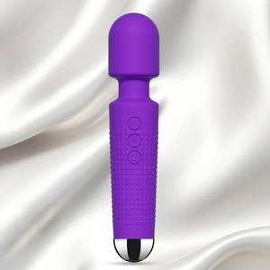 lot 4137 image: jtffer Cordless Personal Wand Massager - Waterproof USB Rechargeable Vibration Wand, 20 Modes 8 Speeds, Skin-Soft Silicone, Quiet Portable Relaxation Tool for Women (Purple)