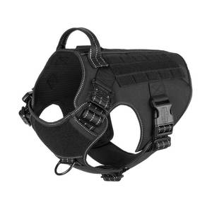 lot 4143 image: ICEFANG Tactical Dog Harness, X-Large Size,2X Metal Buckle,Working Dog MOLLE Vest with Handle,No Pulling Front Leash Clip,Hook and Loop Panel (Black,XL (Pack of 1))