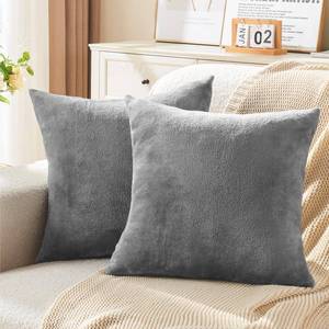 lot 4144 image: BEDELITE Velvet Pillow Covers 18x18 with Zipper, 2 Pack Super Soft Square Pillow Covers for Bedroom, Sofa, Couch,Luxury Cozy Fleece Pillowcases for All Seasons(18x18 Inches, Gray)