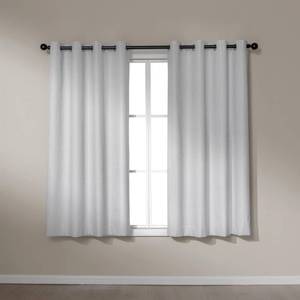lot 4161 image: Amazon Basics Faux Linen Blackout Curtains for Bedroom and Living Room, 2-Piece Set with Grommets, 42 W x 63 L, White