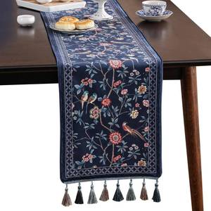 lot 4186 image: patdrea Vintage Chinoiserie Floral Table Runner Farmhouse for Home Kitchen Dining Decor Parties Family Dinners 1287