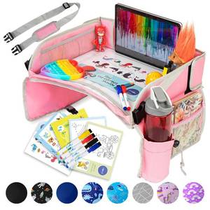 lot 4188 image: PILLANI Kids Travel Tray for Car - Car Seat Tray for Kids Travel, Road Trip Essentials, Carseat Table for Roadtrip Activities - Must Haves Toddler Lap Desk Organizer for Airplane - Car Accessories