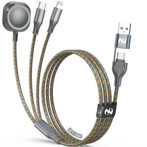 lot 4197 image: Multi Charging Cable for Apple Watch Charger 6FT, 3 in 1 Charging Cable USB AC to Lightning Type C USB C Cord iWatch Magnetic Wireless Charger Wire for Apple iWatch iPhone Android Phone