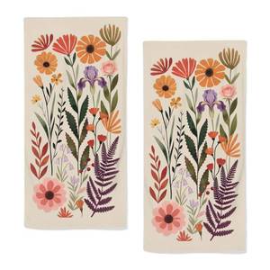 lot 4206 image: Floral Hand Towels for Bathroom, 2 Packs Decorative Boho Kitchen Towels 28.7 x 13.7 Inches Abstract Wildflower Botanical Dish Towels for Home Spa Gym Decor Spring Summer Mid Century Fingertip Towels