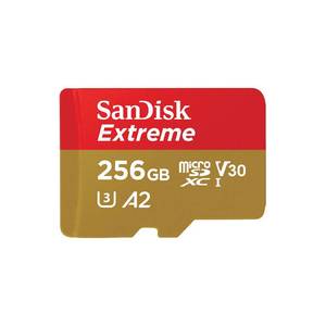 lot 4212 image: SANDISK 256GB Extreme microSDXC UHS-I Memory Card with Adapter - C10, U3, V30, 4K, 5K, A2, Micro SD Card - SDSQXAV-256G-GN6MA