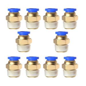 lot 4222 image: 10Pcs 38 Tube OD x 14 NPT Male Push to Connect Fittings - Air Water Quick Connect Coupler, Pneumatic Hydraulic Leak-Free Brass Fittings (38 x 14 NPT)