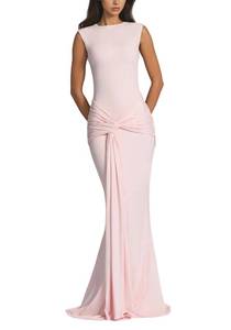 lot 4229 image: LAJIOJIO Womens Bodycon Maxi Dress Sexy Backless Sleeveless Ruched Party Cocktail Long Dresses Evening Pink