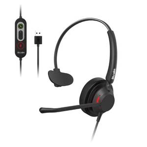 lot 4234 image: Blucalm USB Headset with Microphone for PC, Single Ear Wired Headset with Noise Canceling Mic for Work, Lightweight Computer Headset with in-line Control for Call Center, Teams, Zoom, WFH