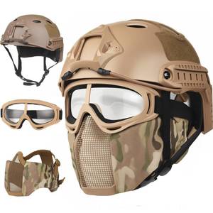 lot 5260 image: VPZenar Tactical Helmet,Airsoft Mesh Mask and Googles,Fast PJ Helmet Accessories for Mens Protective Gear