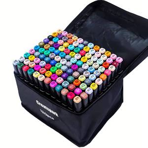 lot 5261 image: CREATSPARK Alcohol Markers 120 Colors with Base Dual Tip Art Drawing Markers for Anime Sketch Illustrations - Refillable