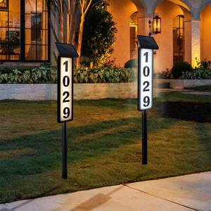 lot 5272 image: Solar Address Sign,Solar House Numbers for Outside, Lighted Address Plaque Outdoor Waterproof, Illuminated LED Address Numbers for Yard Home Gate MailBox