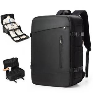lot 5275 image: VGCUB Vacuum Backpack Travel with Suit Bag and Air Pump Compression Vacpack Carry on Flight Approved Daypack Laptop Space Saver Garment Bags for Travel Storage with Vacuum System Women Men Black