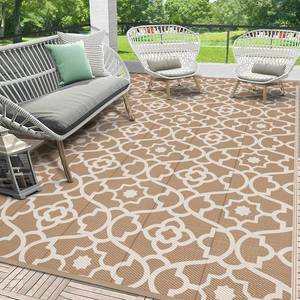 lot 5285 image: HEBE Outdoor Rug Waterproof 6x9, Plastic Straw Rug Camping Rug, Reversible Outdoor Patio Rugs RV Mat Clearance, Indoor Outside Floor Carpet for Porch,Deck,Camper,Balcony,Backyard