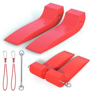 lot 5296 image: E-SDS 2 Pack Combinable Tire Skates Wider Towing Skates 4,000 lb Working Load Limit Towing Skates Tow Truck Skates for Flatbed Towing Truck Accessories(Red)
