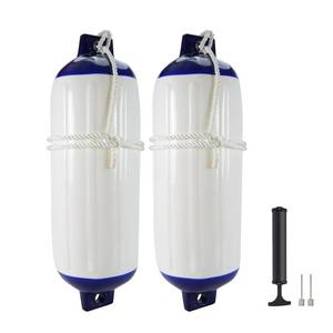 lot 5300 image: YLVERX 2-Pack Heavy Duty Boat Fenders with Ropes �� Saltwater Resistant Rubber Marine Boat Bumpers for Docking, Pontoon & Yacht Protection