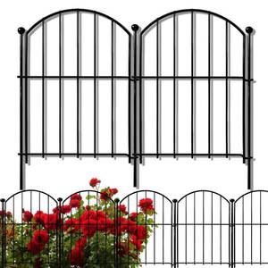 lot 5308 image: Decorative Garden Fence 17in x10ft, 10 Pack Rustproof Metal No Dig Fence Animal Barrier for Dog, Arched Flower Bed Edging Ornamental Wire Border Panel Fencing for Yard Patio Outdoor Decor