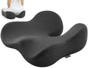 lot 5312 image: Seat Cushion for Tailbone & Sciatica Pain Relief �� Certified & Ergonomist-Designed �� Tapered Front Edge Reduces Thigh Pressure �� Wide Memory Foam for Office Chair, Car, Wheelchair (Gray)