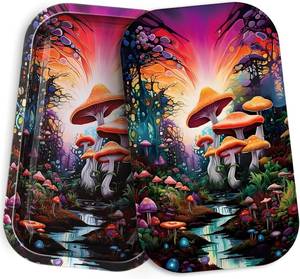 lot 6086 image: Metal Tray with PVC Soft Magnetic Lid Cover Large Cute Decorative Tray Serving Trays for Home Decor, Coffee Table, Tea, Snacks, Gifts - 11 x 7 (Dark Red)