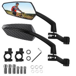 lot 6096 image: HESTYA 1 Pair Handlebar Bike Mirror 360° Rotatable and Adjustable Universal Fit Rearview Bicycle Mirrors Glass Lens Safe Cycling Accessories for Scooter E-bikes Mountain Bikes Road Bicycles(Classic)