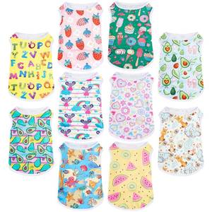 lot 6101 image: Saintrygo 10 Pack Dog Shirts for Small Dogs & Cats, Cute Cartoon Puppy Clothes, Soft Breathable Summer Pet T-Shirts, Lightweight Dog Apparel, Washable(Large)