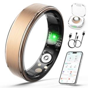 lot 10319 image: Giwbeiv Smart Ring for Women Men, Health Fitness Tracker Ring with Heart RateSleep TrackerBlood OxygenHRVStressCalorieSteps, IP68 Waterproof for iOS & Android, No APP Fees(Rose Gold,9#)