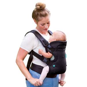 lot 10323 image: Infantino Flip 4-in-1 Convertible Baby Carrier, Adjustable, Ergonomic Babywearing, Registry Essential, Baby Carrier for Newborn to Toddler, Black