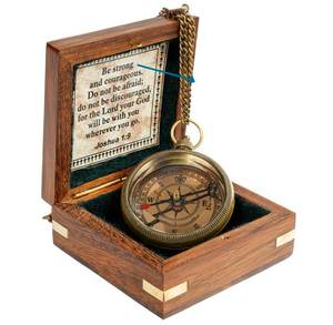lot 10329 image: US HANDICRAFTS Brass Compass �� Engraved Christian Scripture Prayer Gift for Men, Women, Teenage Boys & Girls �� Ideal for Baptism, Easter, Graduation, Trekking, and Adventure