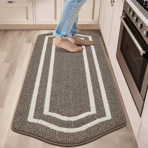lot 10343 image: COSY HOMEER Long Kitchen Floor Mats for in Front of Sink Super Absorbent Kitchen Rugs and Mats 24x59 Non-Skid Kitchen Mat Standing Mat Washable,Polypropylene,Brown,Frame