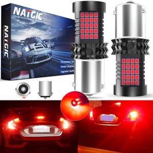 lot 10344 image: NATGIC Red BAU15S PY21W LED Bulbs Canbus Error Free For Reversing Brake Lights,BAU15S Led For Center Brake,PY21W Bulb For Rear Tail Lights Fog Lights 2000Lm 21W(2 PCS)
