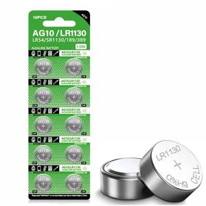 lot 10348 image: jixik 10pcs AG10 Button Cell Batteries LR1130 Button Cell Battery 1.5V 1130 Battery Button Cell 389 SR54 189 SR1130 LR54 Batteries