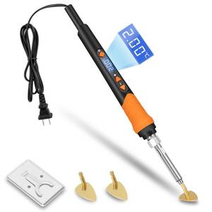lot 10363 image: K KERNOWO Mini Iron for Crafts, 100W Small Tiny Iron for Crafts, Digital Display Adjustable Temperature Mini Patch Clothes Shoes Sewing and Hats, Portable and Lightweight (Orange)