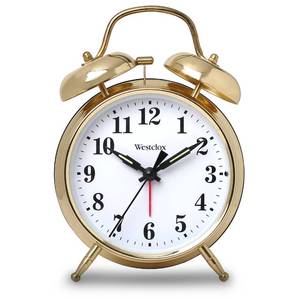 lot 10365 image: Westclox Big Ben Twin Bell Alarm Clock  Loud Alarm Clock for Heavy Sleepers  Battery Operated Clock with Backlight for Bedside Table, Bedroom, Kids Room, Desk (Gold, 4)