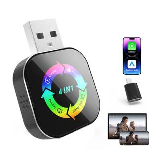 lot 10394 image: 2026 Upgraded Wireless Carplay Adapter, 4 in 1 Screen Mirroring Support Mirror LinkAirPlay for Apple CarPlay & Android Auto, Mini USBType-C Plug & Play Car Play Adapter, Wired to Wireless No Latency
