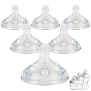 lot 10399 image: 6 Count Silicone Nipples for Tomme Natural Start Anti-Colic Bottles &Advanced Anti-Colic Bottles,Closer to Nature Bottle,Slow Flow,Size 1 Nipple,1m