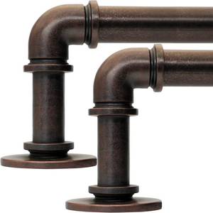 lot 11704 image: WORLD RODS 2PCS Industrial Curtain Rods for Windows 18 to 120 Inches Adjustable Length, 1 Inch Diameter, with Aluminium Finials (Antique Red Bronze 18to 1202PCS)
