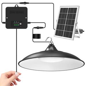 lot 11712 image: APILAB Solar Shed Light Indoor Outdoor, 2000LM Daytime Available Pendant Light with Pull String, Dusk to Dawn, 3 Lighting Modes Solar Lights Indoor, IP65 Waterproof for Barn, Gazebo, Shop, Garage