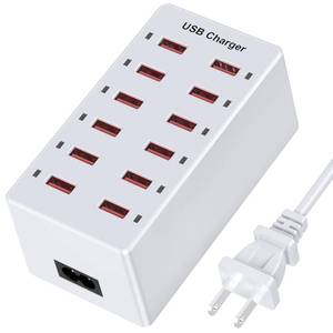 lot 12310 image: Cell Phone Wall Charger USB Charging Station for Multi 12 Ports Power Strip Charging Hub Smart Plug Charge Block Desk Device Dock for iPhone 151413iPad iPod Galaxy Watches Android Phones