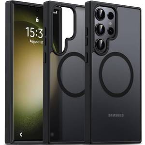 lot 12330 image: Oterkin Magnetic for Samsung Galaxy S23 Ultra Case Matte, S23 Ultra Phone Case Compatible with MagSafe Frosted Translucent Shockproof Anti-Scratch Slim Fit Case Military Grade Protection (Black)