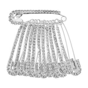 lot 12345 image: 12 Pcs Rhinestone Pins, Safety Pin Brooch Sweater Shawl Pins for Skirts, Sweaters, Scarves, Lapel Hats, Suit Jackets, Accessories (Missing Some)