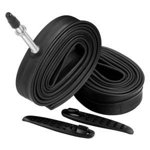 lot 12347 image: FANSPRO 2 Pack 700 x 23-25c Road Bike Inner Tubes, 60mm Presta Valve Premium Quality Butyl Inner Tube with 2 Tire Levers