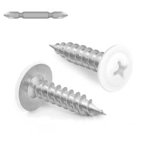 lot 12351 image: MewuDecor #8 x 12 Truss Head Fast Self Tapping Screws, Alloy Steel Wood Screws, White Head, 100 PCS
