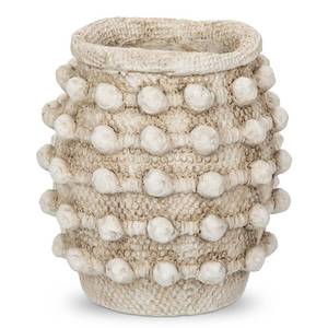 lot 13843 image: Rustic Farmhouse Vase, Boho Beige Vase for Pampas Grass Small Textured Knotted Vases for Flowers Decorative Cement Floral Vases for Home Decor, Living Room, Dining Table