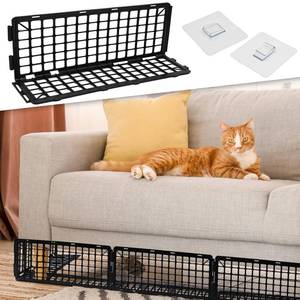 lot 13857 image: YeeLok 18 PCS Under Bed Blocker for Pets, Adjustable Under Bed & Couch Blockers, Black Plastic Barriers & Stoppers for Dogs & Cats