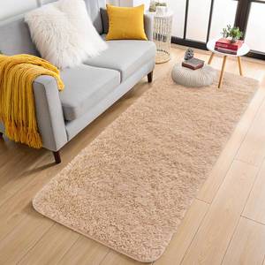 lot 13868 image: OLANLY 2x8 Machine Washable Runner Rugs for Hallway, Soft Fluffy Shaggy Bedside Rugs for Bedroom, Living Room, Indoor Floor Carpet for Kids Girls and Boys, Nursery Rooms, Home Decor Aesthetic, Orange