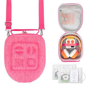 lot 14457 image: PROfezzion Travel Case for Yoto Mini with Headphones, Hard Shell Carrying Case with Adjustable Shoulder Strap, Holds Mini, Headphones and Up to 24 Audiobook Cards - Pink